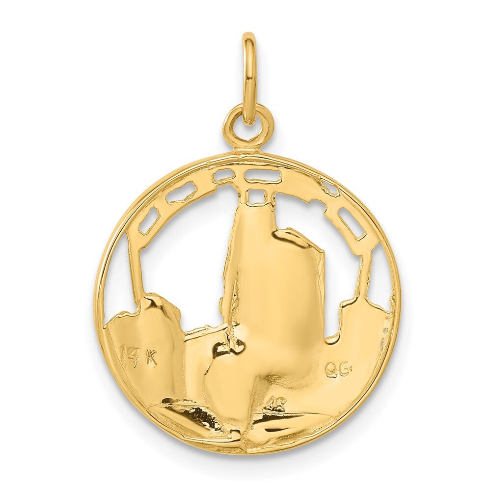 14k Yellow Gold Chicago Skyline Charm Pendant for Women