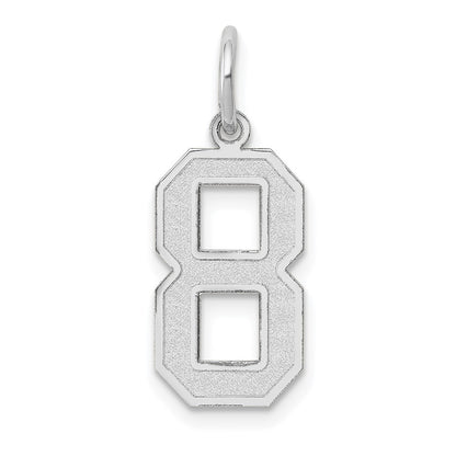 14K White Medium Satin Number 8 Charm