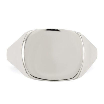 Sterling Silver 11x14mm Solid Back Signet Ring Size 7