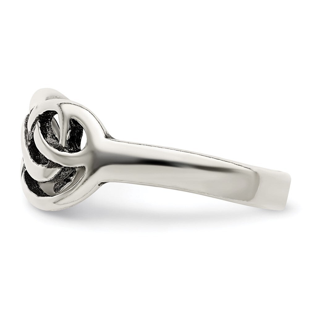 Sterling Silver Antiqued Knot Ring Size 8