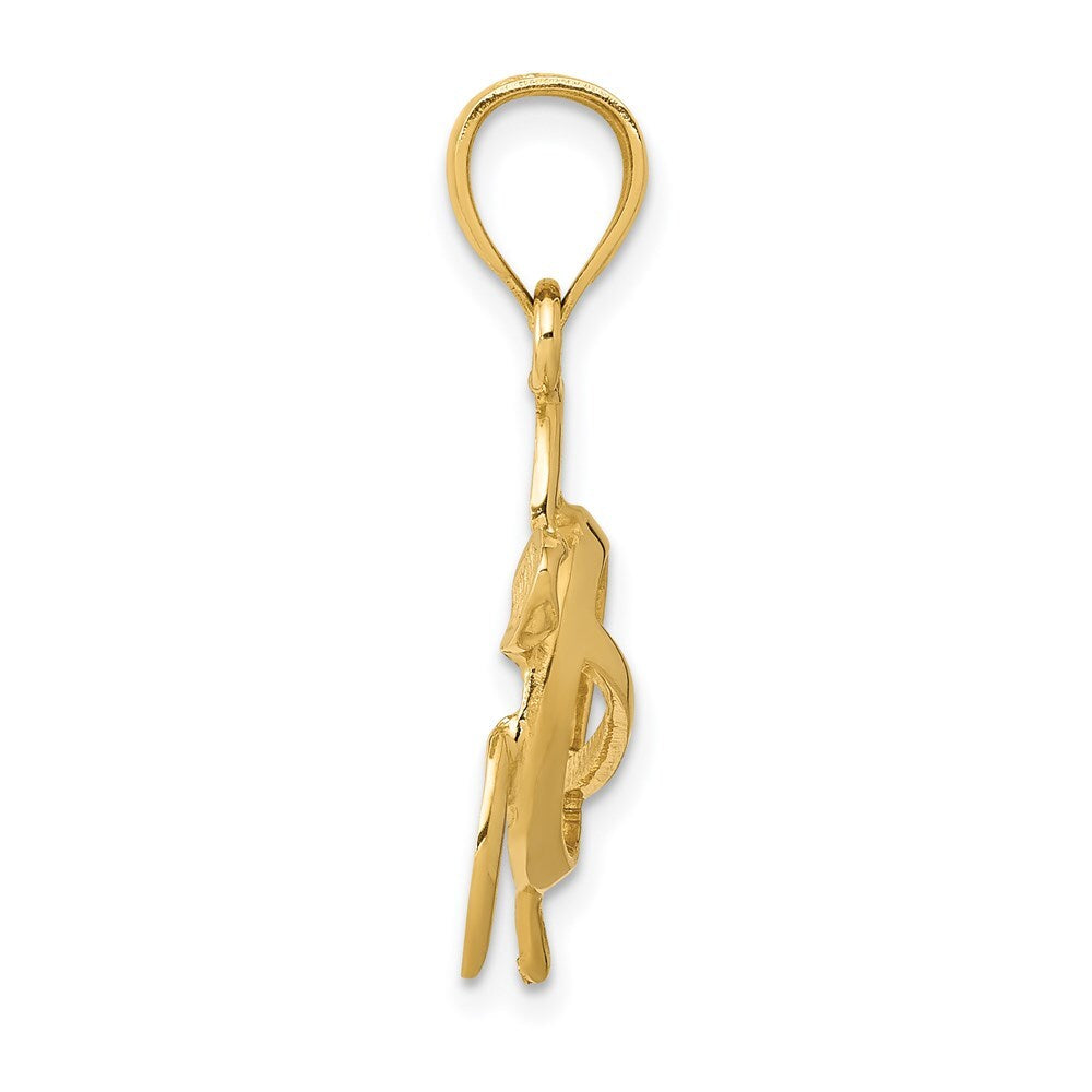 14k Yellow Gold Open Turtle Pendant for Women