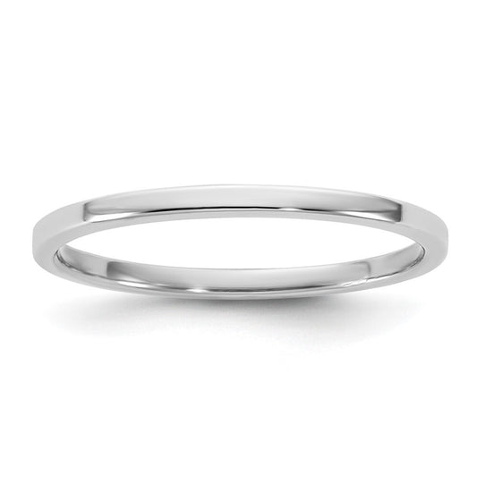 14k White Gold 1.5mm LTW Flat Band Size 10