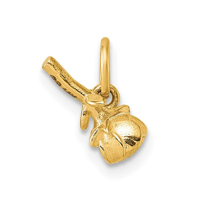 14k Yellow Gold Polished Rose Flower Pendant