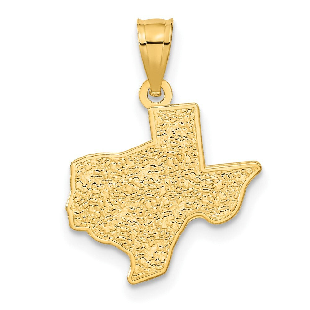 14k Yellow Gold State of TEXAS Map Pendant for Women