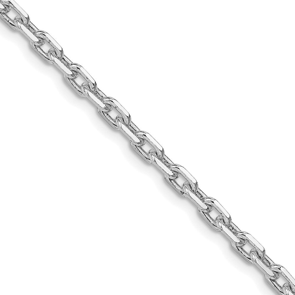 Sterling Silver Rhodium-plated 3.95mm Beveled Oval Cable Chain Necklace
