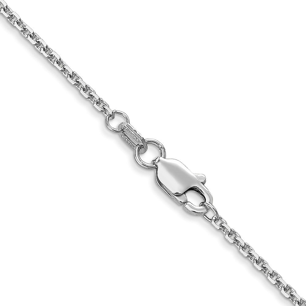 14K White Gold 14" 1.45mm Diamond-cut Cable Chain Necklace