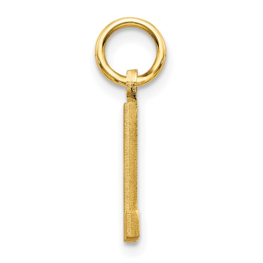 14k Yellow Gold Satin Diamond-cut Letter L Initial Charm Pendant