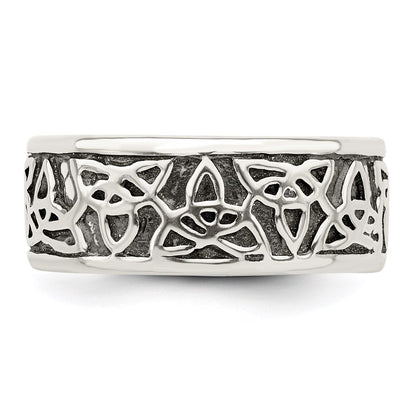 Sterling Silver Antiqued Celtic Knot Ring Size 10