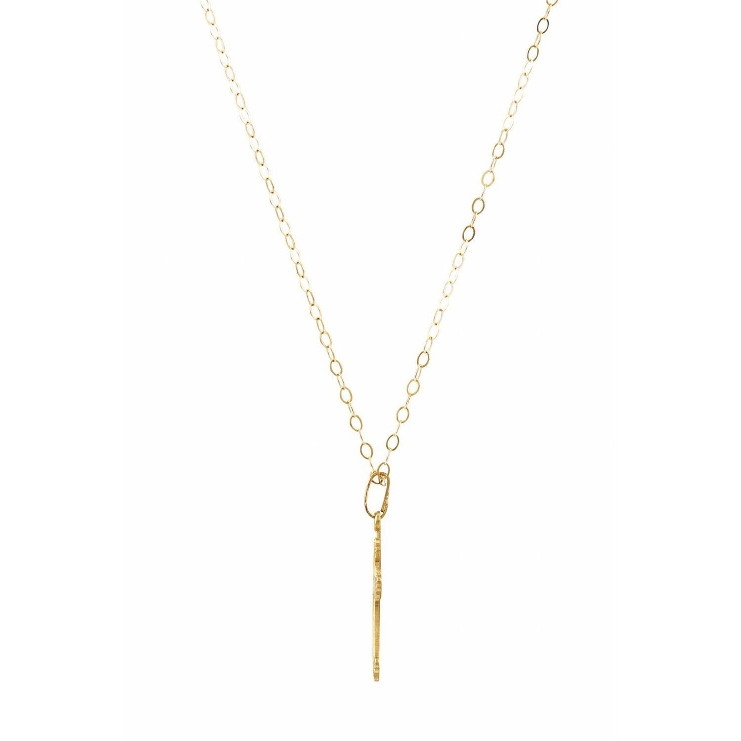 14k Yellow Gold Cross 15" Necklace Fine Jewelry for Women