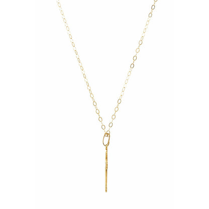 14k Yellow Gold Cross 15" Necklace Fine Jewelry for Women