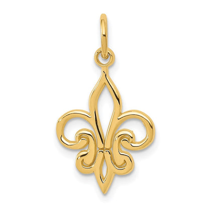 14k Yellow Gold Fleur De Lis Charm Pendant