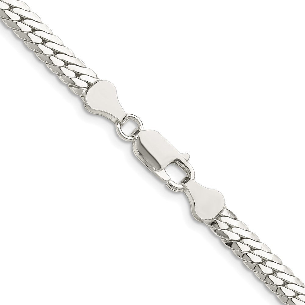 Sterling Silver Polished 5.1mm Double Oval Flat Chain Necklace