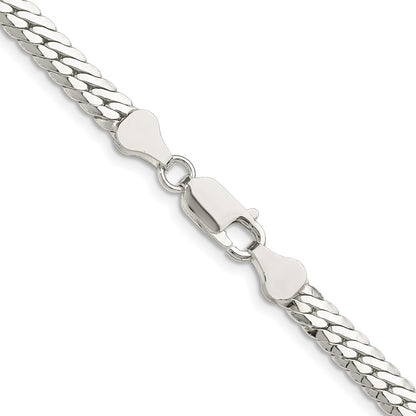 Sterling Silver Polished 5.1mm Double Oval Flat Chain Necklace