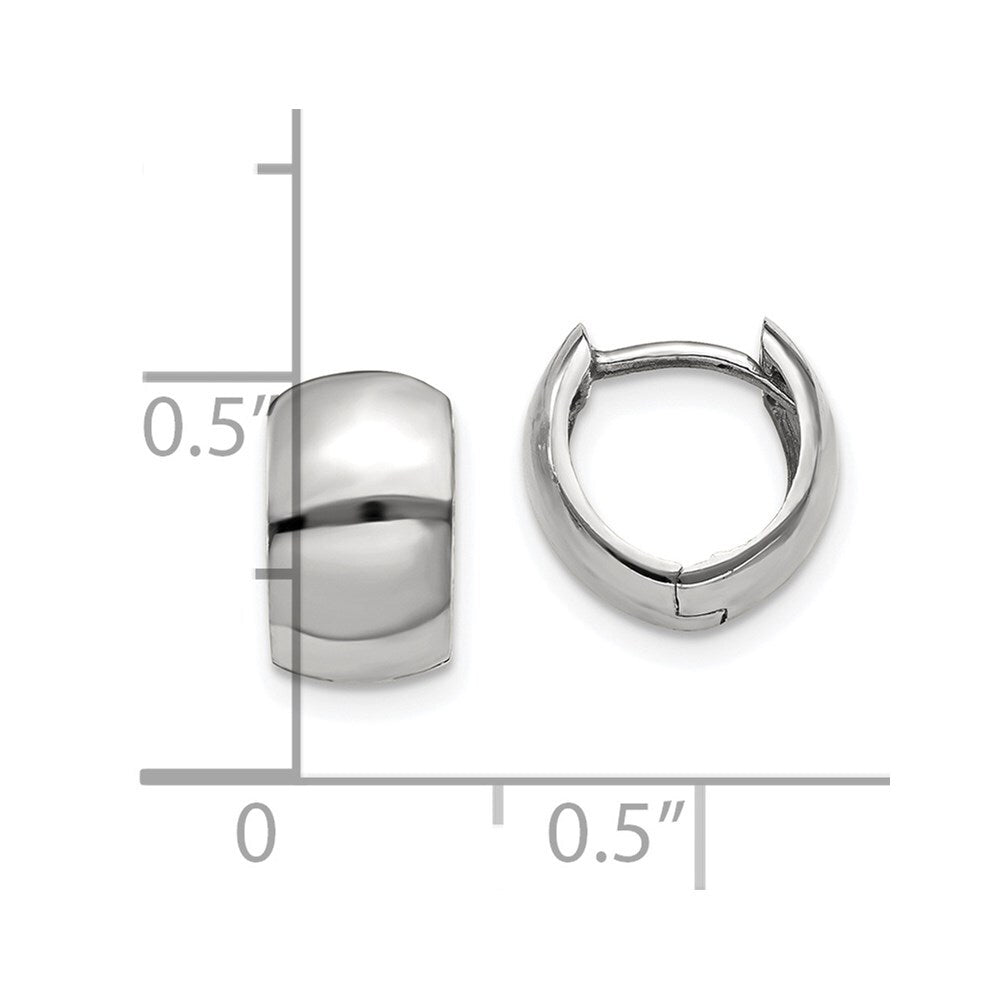 14k White Gold Round Hinged Hoop Earrings Gift for Women