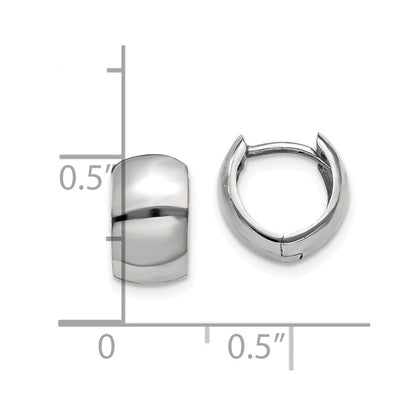 14k White Gold Round Hinged Hoop Earrings Gift for Women