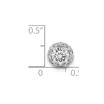 14k White Gold 5.2mm Center 1/10ct. Diamond Semi-mount Chain Slide Pendant