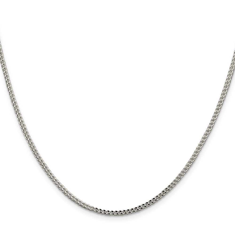 Sterling Silver 2mm Diamond-Cut Square Franco Chain Necklace