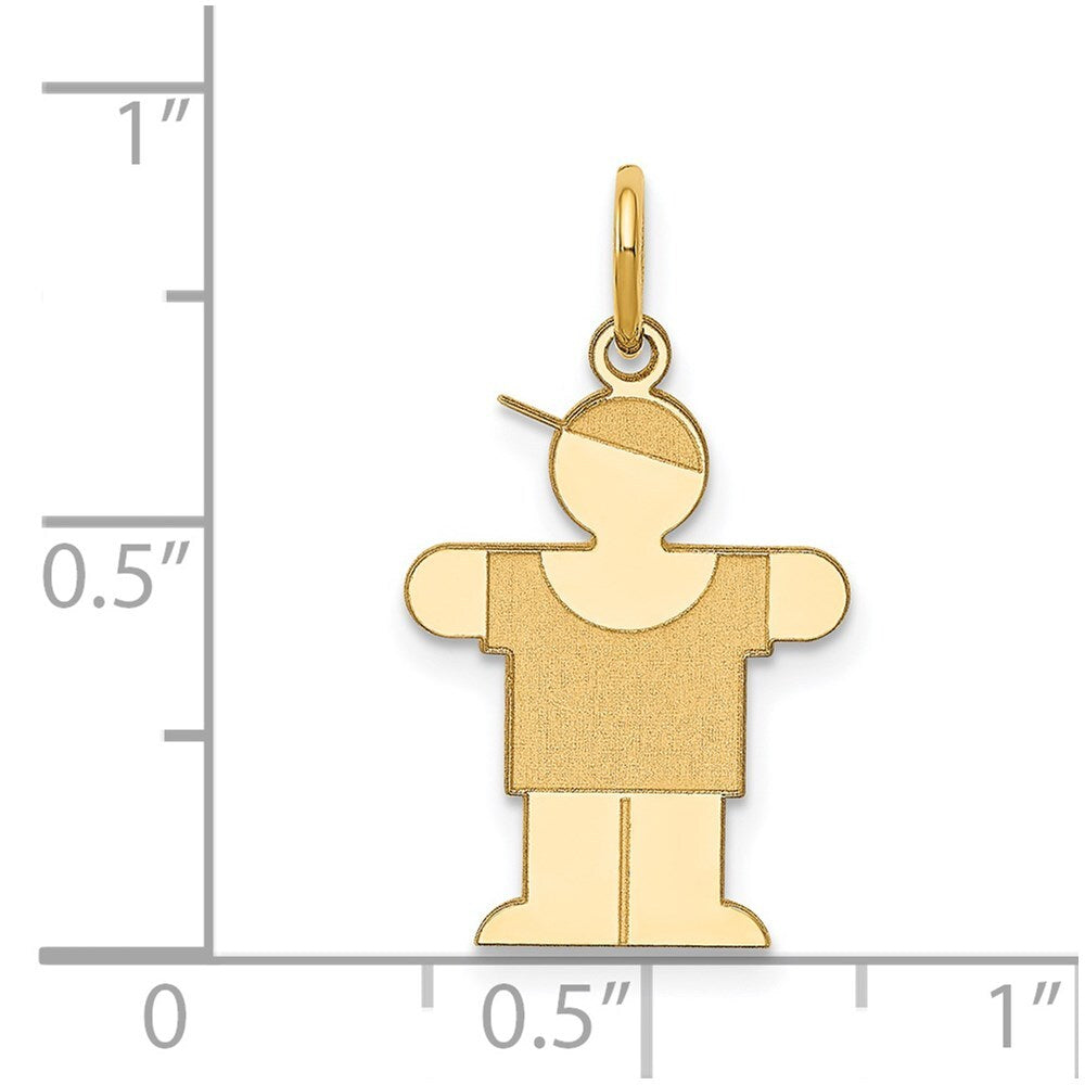 14k Yellow Gold Kid Charm Pendant for Women