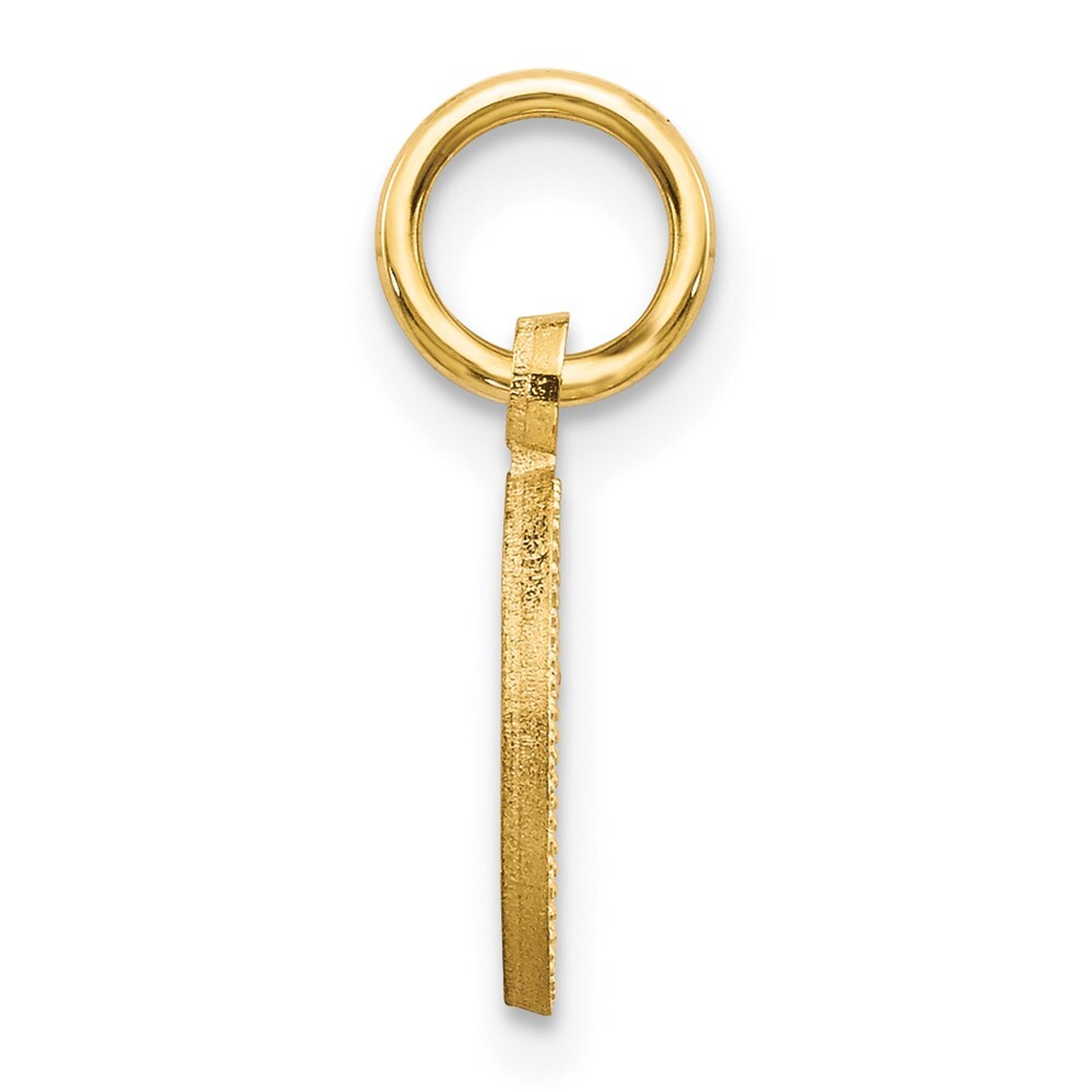 14k Yellow Gold Letter O Initial Charm Pendant for Women