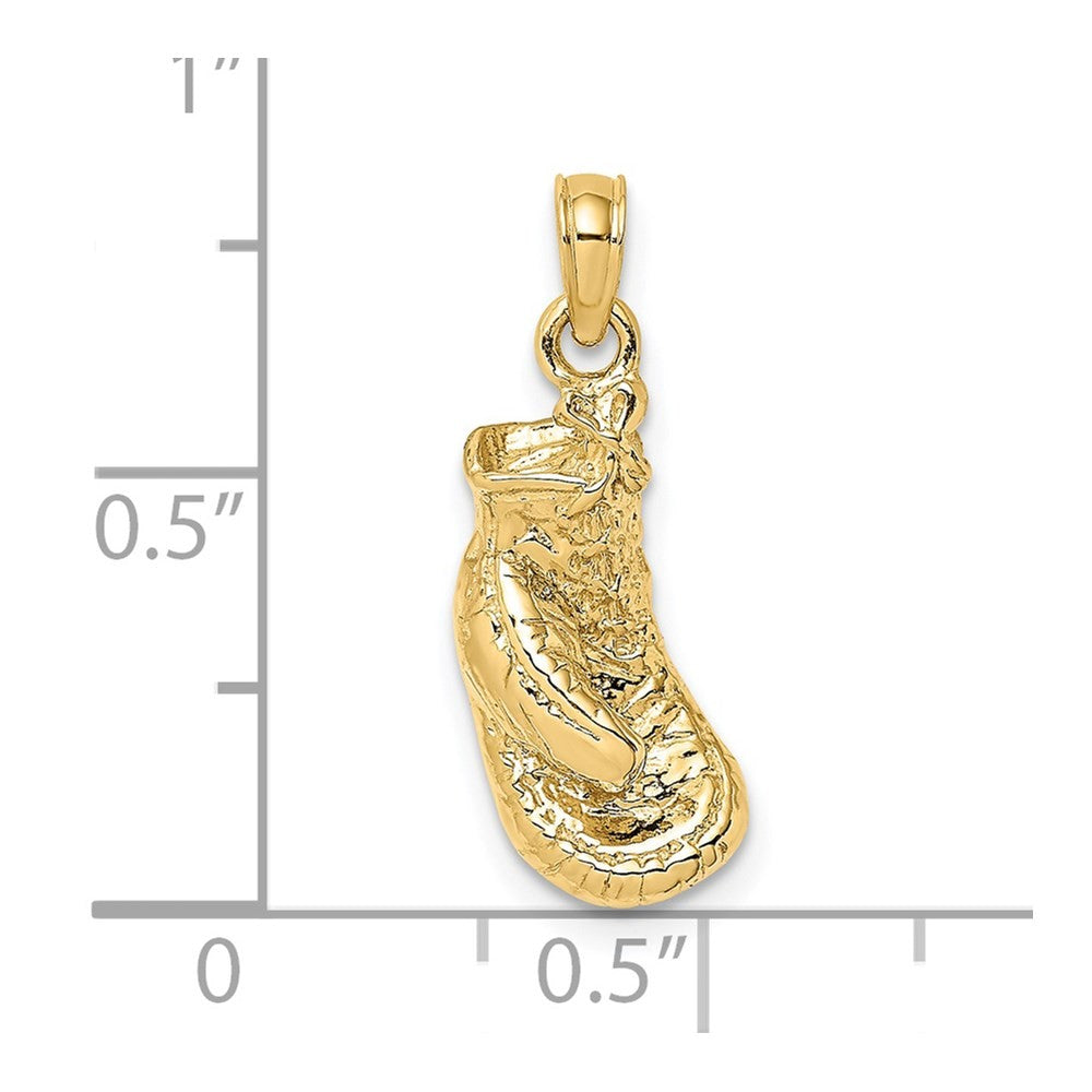 14k Yellow Gold Polished  Single Boxing Glove Pendant