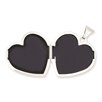 Sterling Silver Rhodium-plated Plain 21mm Heart Locket