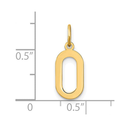 14k Yellow Gold Letter O Initial Pendant for Women