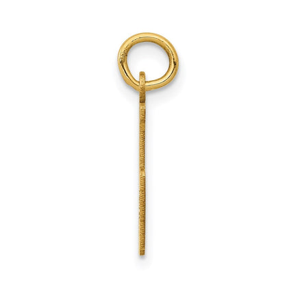 14k Yellow Gold Small Elongated Number 15 Charm Pendant for Women