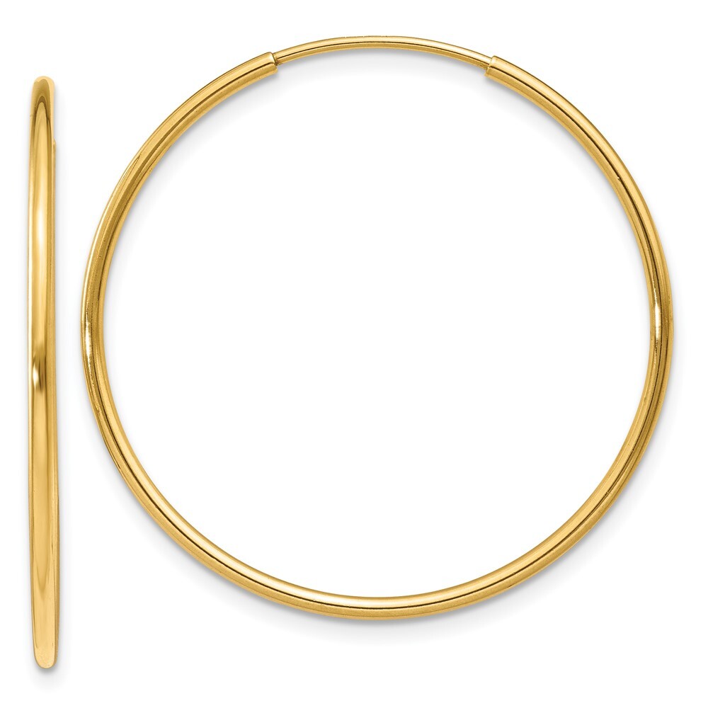 14k Yellow Gold 1.25mm Endless Hoop Earring