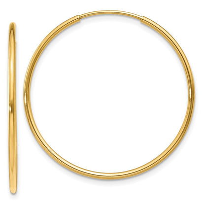 14k Yellow Gold 1.25mm Endless Hoop Earring