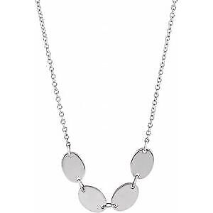 14k White Gold 4-Disc Engravable Family Disc 18" Necklace Gift for Women