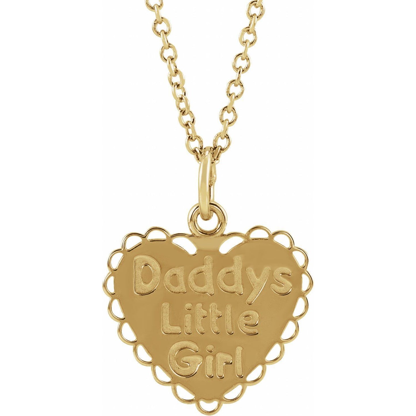 14k Yellow Gold "Daddy's Little Girl" 15" Necklace Fine Jewelry for Women