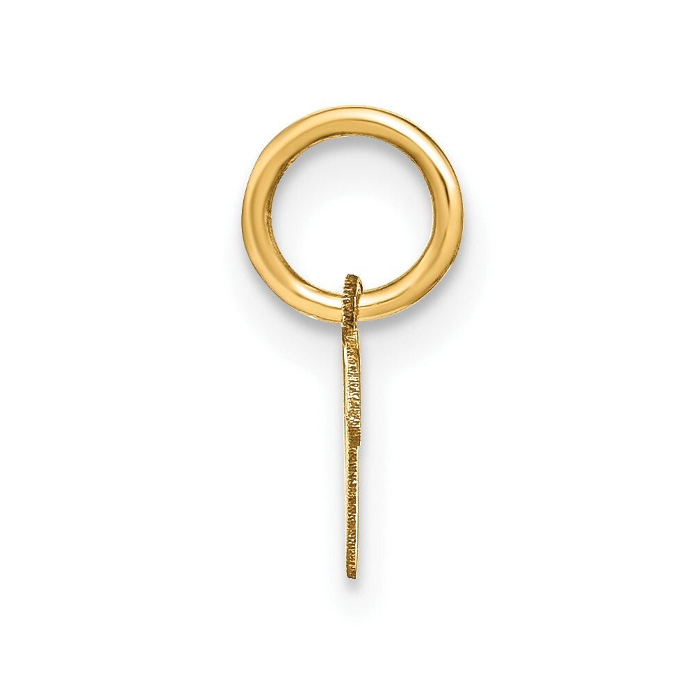 14k Yellow Gold Upper case Letter V Initial Charm Pendant for Women