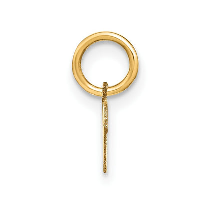14k Yellow Gold Upper case Letter V Initial Charm Pendant for Women