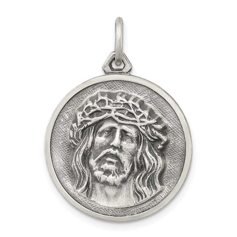 Sterling Silver Antiqued Ecce Homo Medal Pendant Holiday Gift for Women