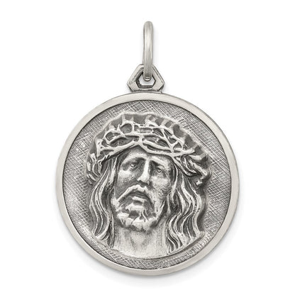 Sterling Silver Antiqued Ecce Homo Medal Pendant Holiday Gift for Women