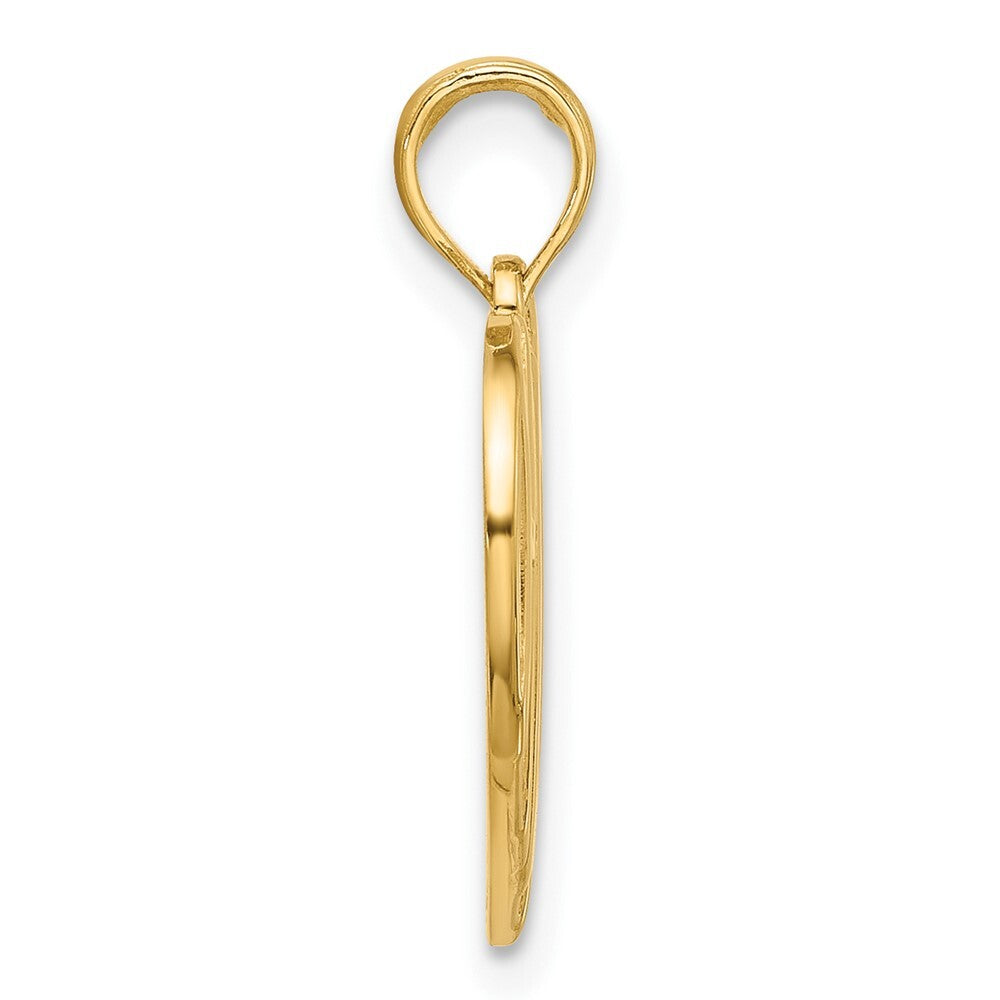 14k Yellow Gold Polished HOPE Heart Charm Pendant for Women
