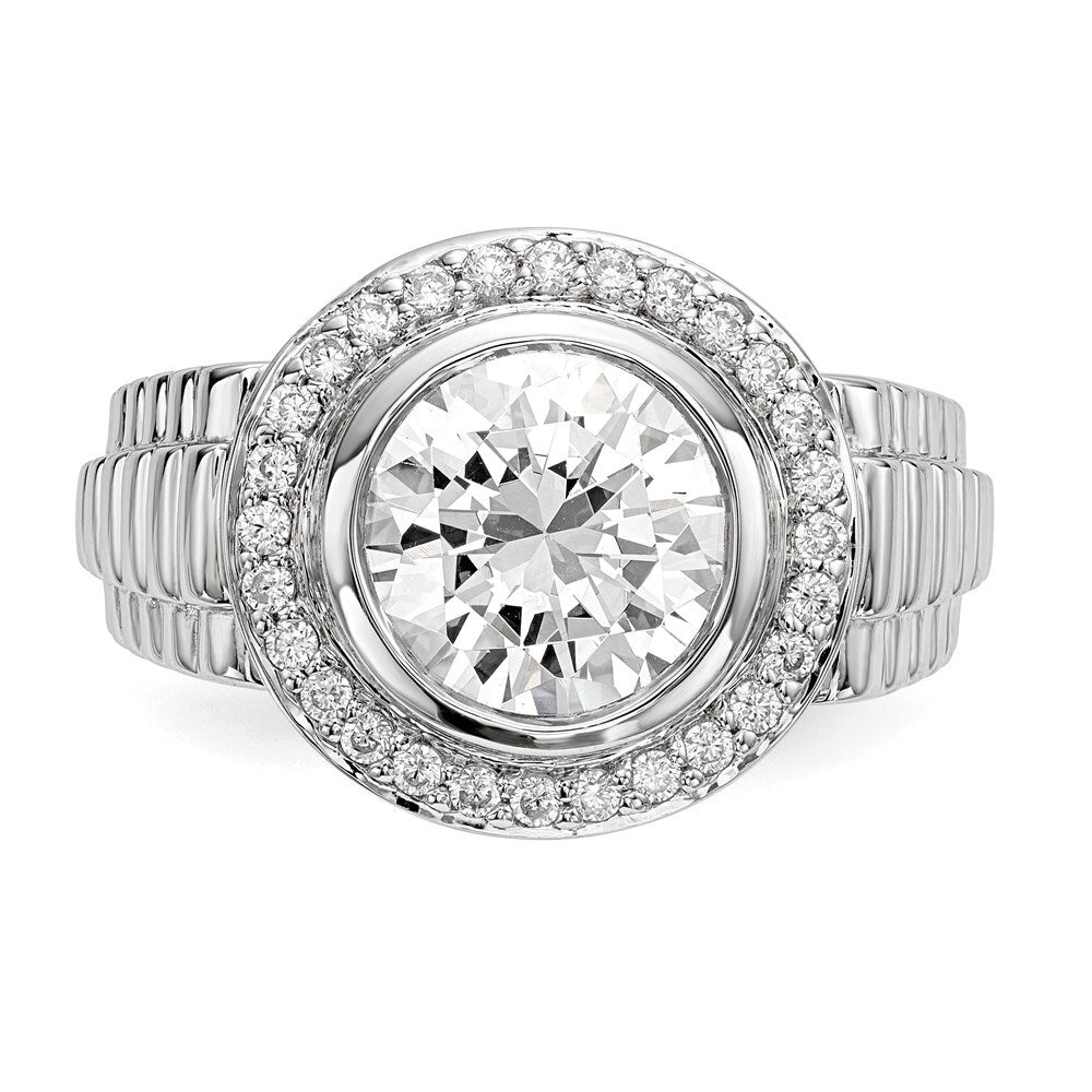 Sterling Silver Rhodium-plated Mens Cubic Zirconia Ring Size 11