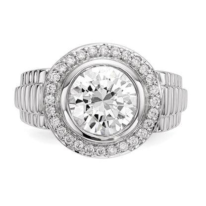 Sterling Silver Rhodium-plated Mens Cubic Zirconia Ring Size 11