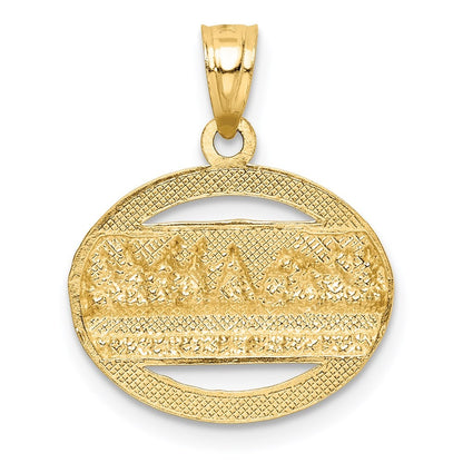 14k Yellow Gold Rhodium The Last Supper Pendant