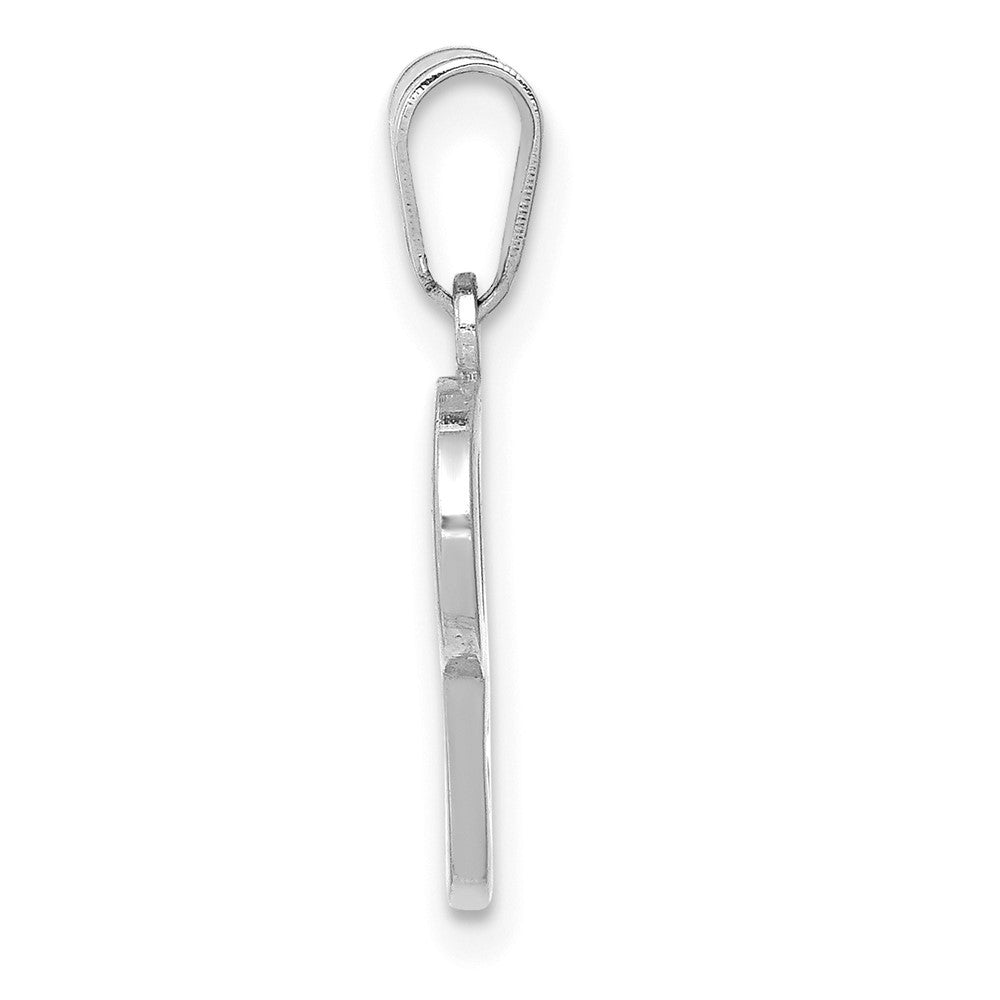 14K White White Gold Script Letter P Initial Pendant