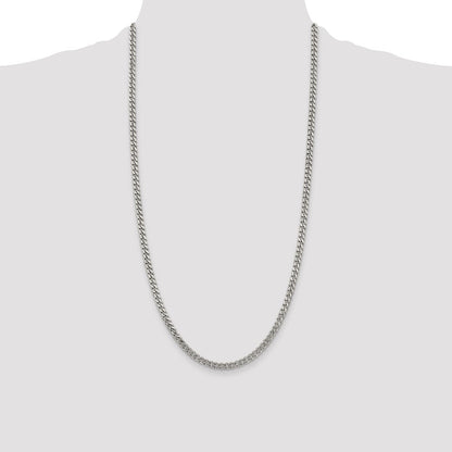 Sterling Silver Rhodium-plated 4.5mm Curb Chain