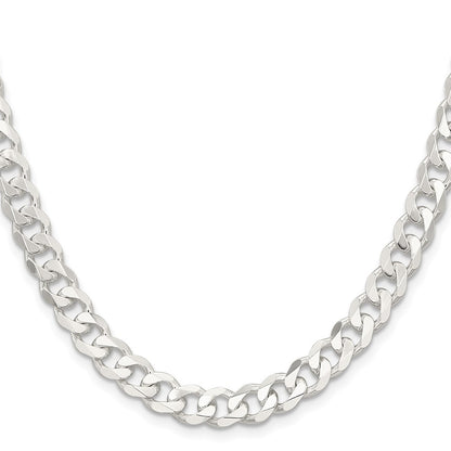 Sterling Silver 7.5mm Curb Chain Necklace