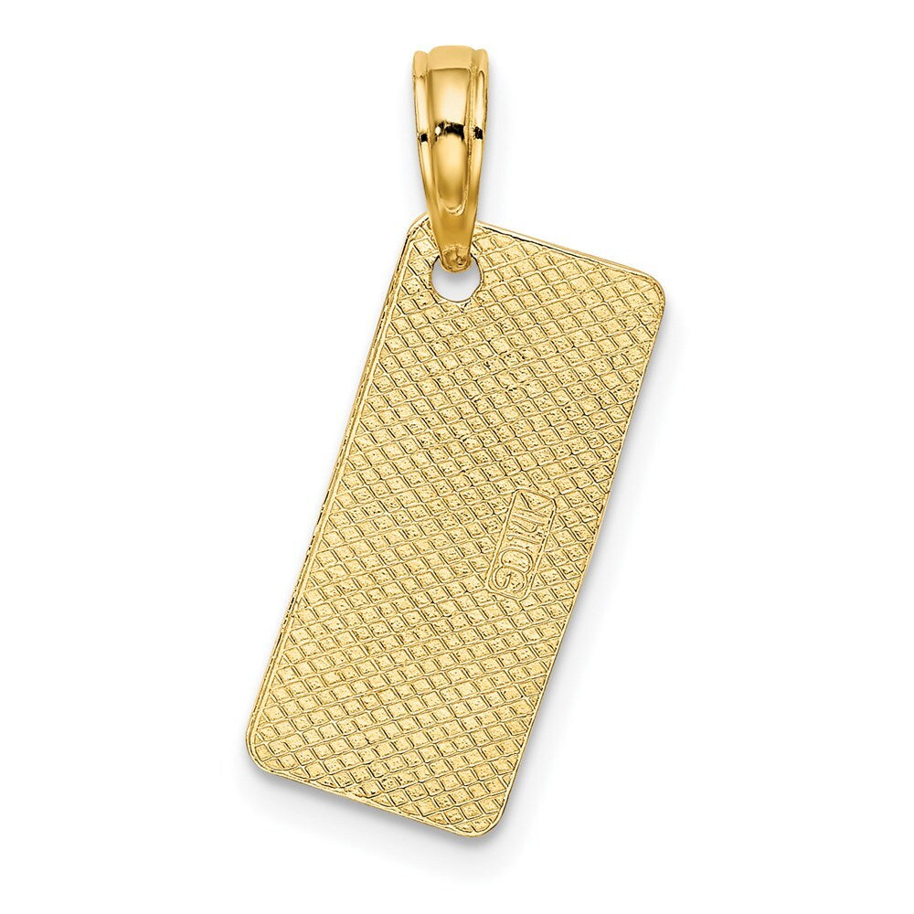 14k Yellow Gold NEW JERSEY-LBI (Long Beach Island) License Plate Charm Pendant