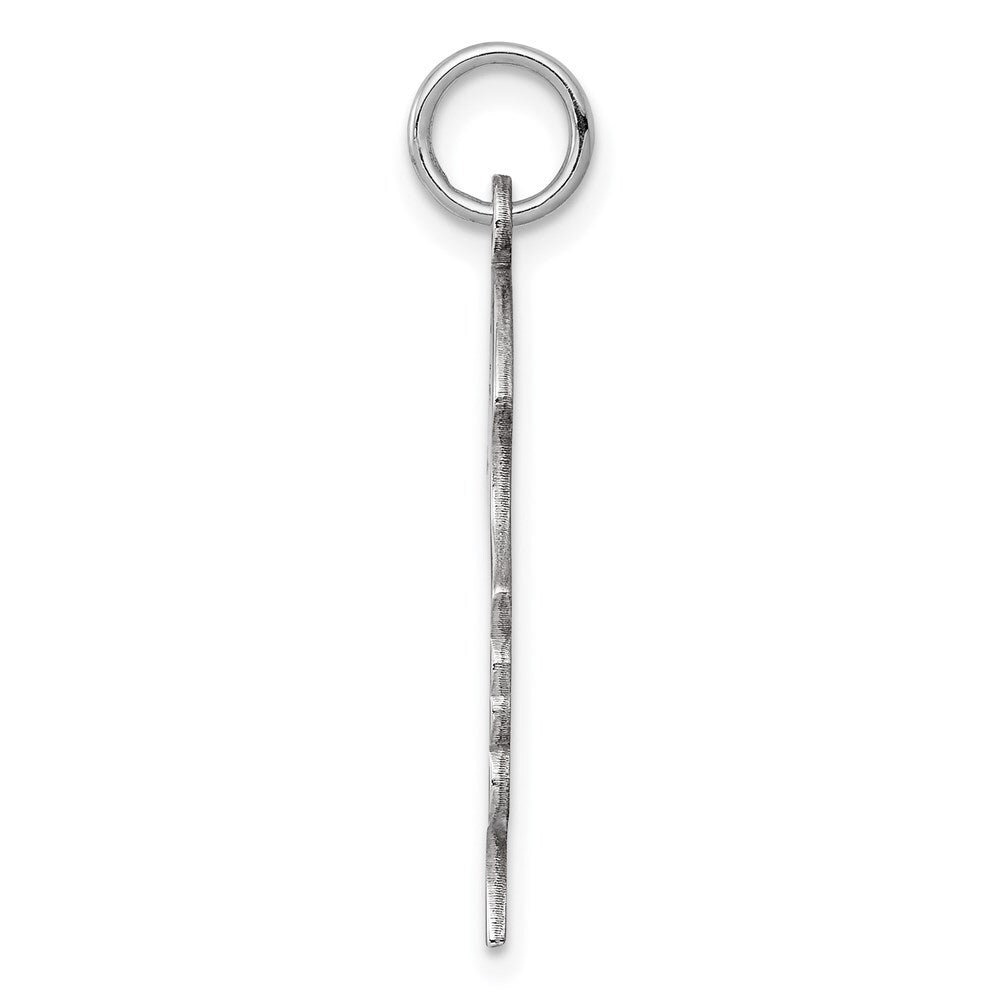 Sterl Silver Rh-plt Engraveable Girl Polished Front/Satin Back Disc Charm