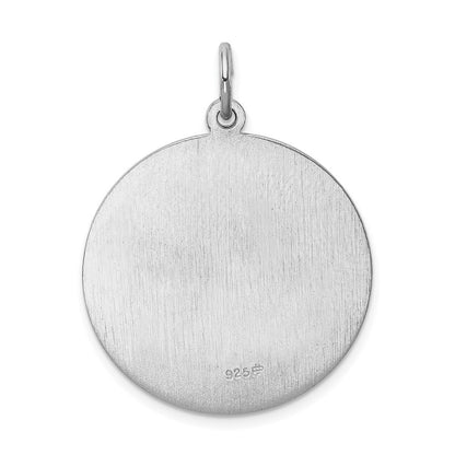 Sterling Silver Rhodium-plated Saint Christopher Medal Pendant