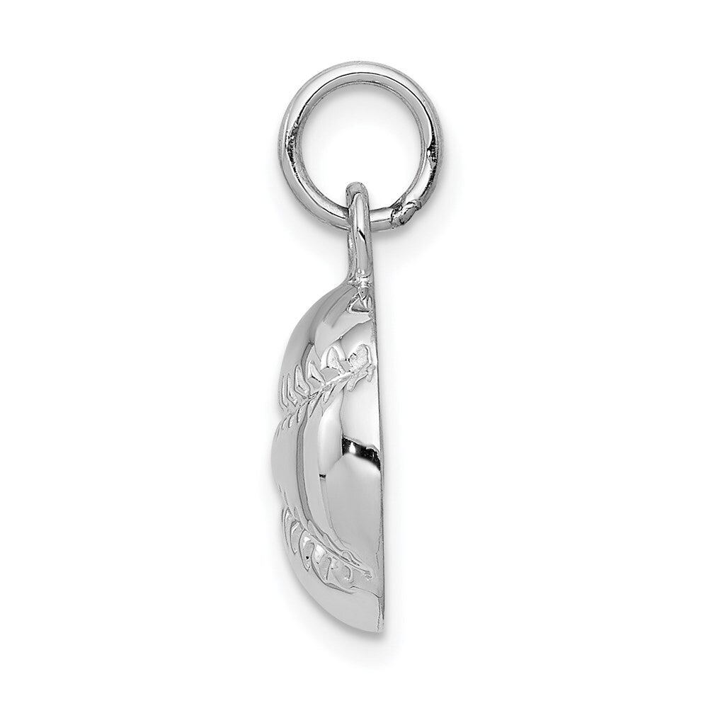 14k White Gold Baseball Charm Pendant for Women