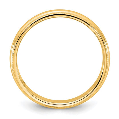 14K Yellow Gold 3.5mm Milgrain Half Round Band Size 6