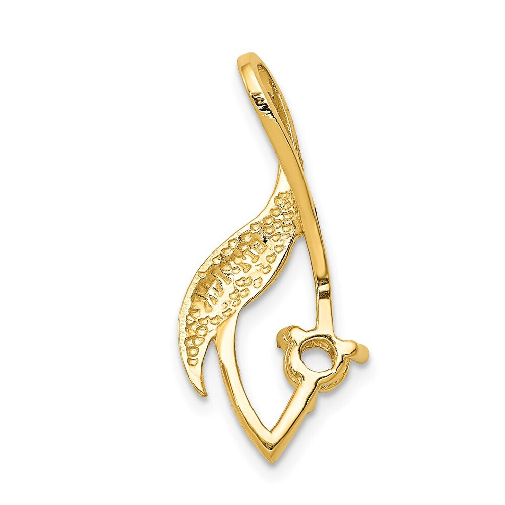14k Yellow Gold Fancy 4mm Diamond Slide Pendant Mtg for Women
