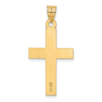 14k Yellow Gold Polished Cross Charm