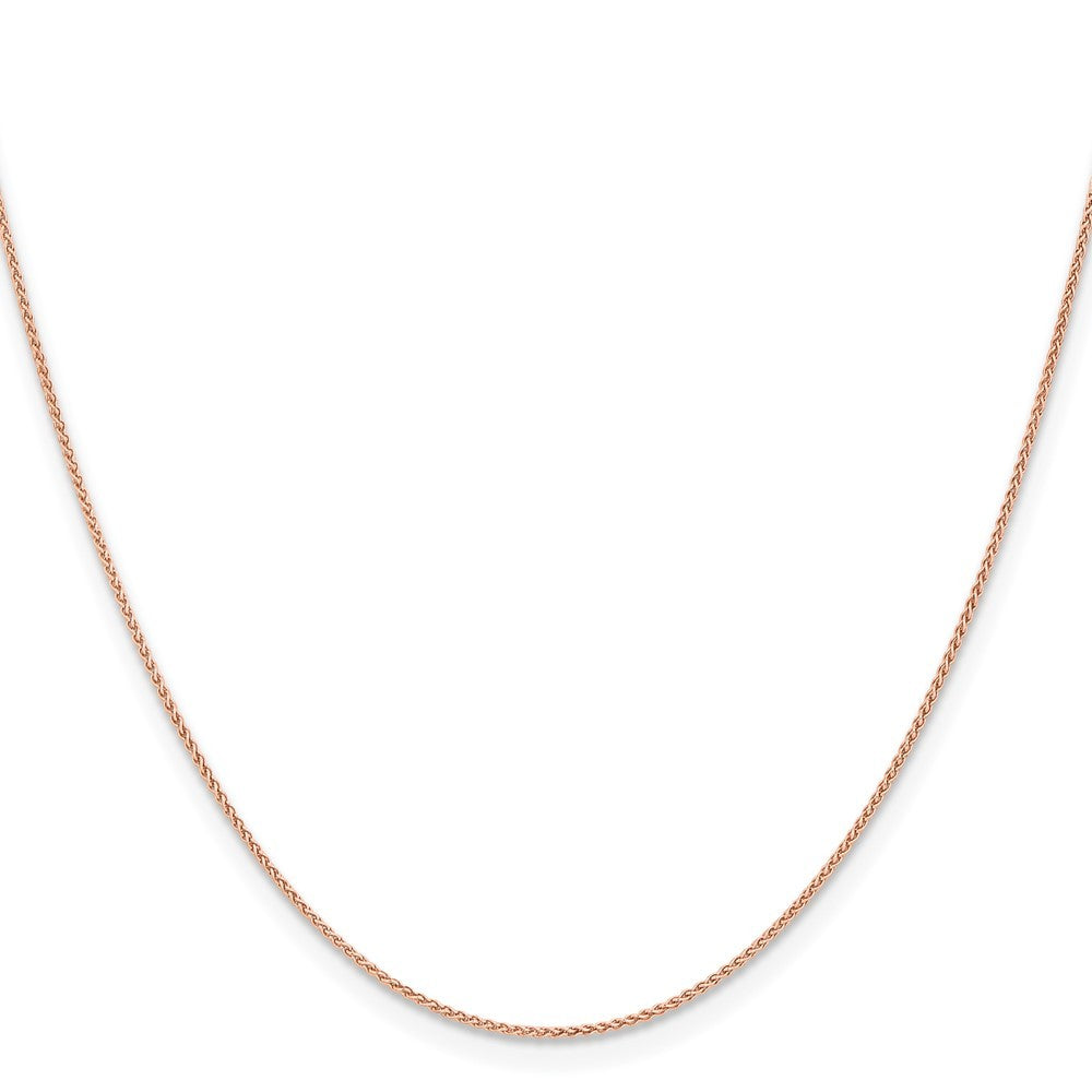 14K Rose Gold 24 inch 1mm Solid Polished Spiga Chain Necklace